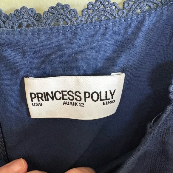 Princess Polly Dasha Mini Navy Dress 100% Cotton - Picture 4 of 9